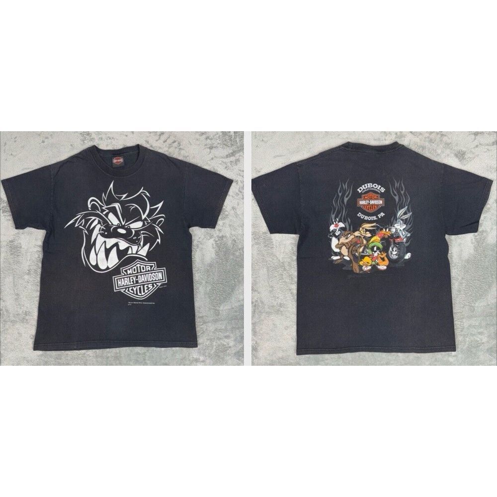 VTG 2011 Harley-Davidson Women's T-Shirt Taz Looney Tunes Black Dubois PA Small*